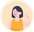 Woman with glasses smiling vector - a filler design element - VoyagerAid
