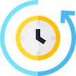 Anti-clock vector image for the boosted productivity