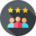 Three-star review icon for the exceptional customer experience with VoyagerAid