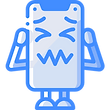 A confused robot icon illustrating the agent collision detection where one ticket cannot be viewed or modified by others (making the airline tickets one at a time)