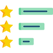 Three-star bulleted bar chart for easier identification of high-performing agents with VoyagerAid