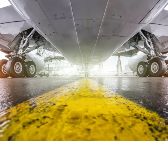 Under the aircraft shot at the centerline