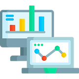 Desktop with dashboard representing proactive customer support working with real-time data