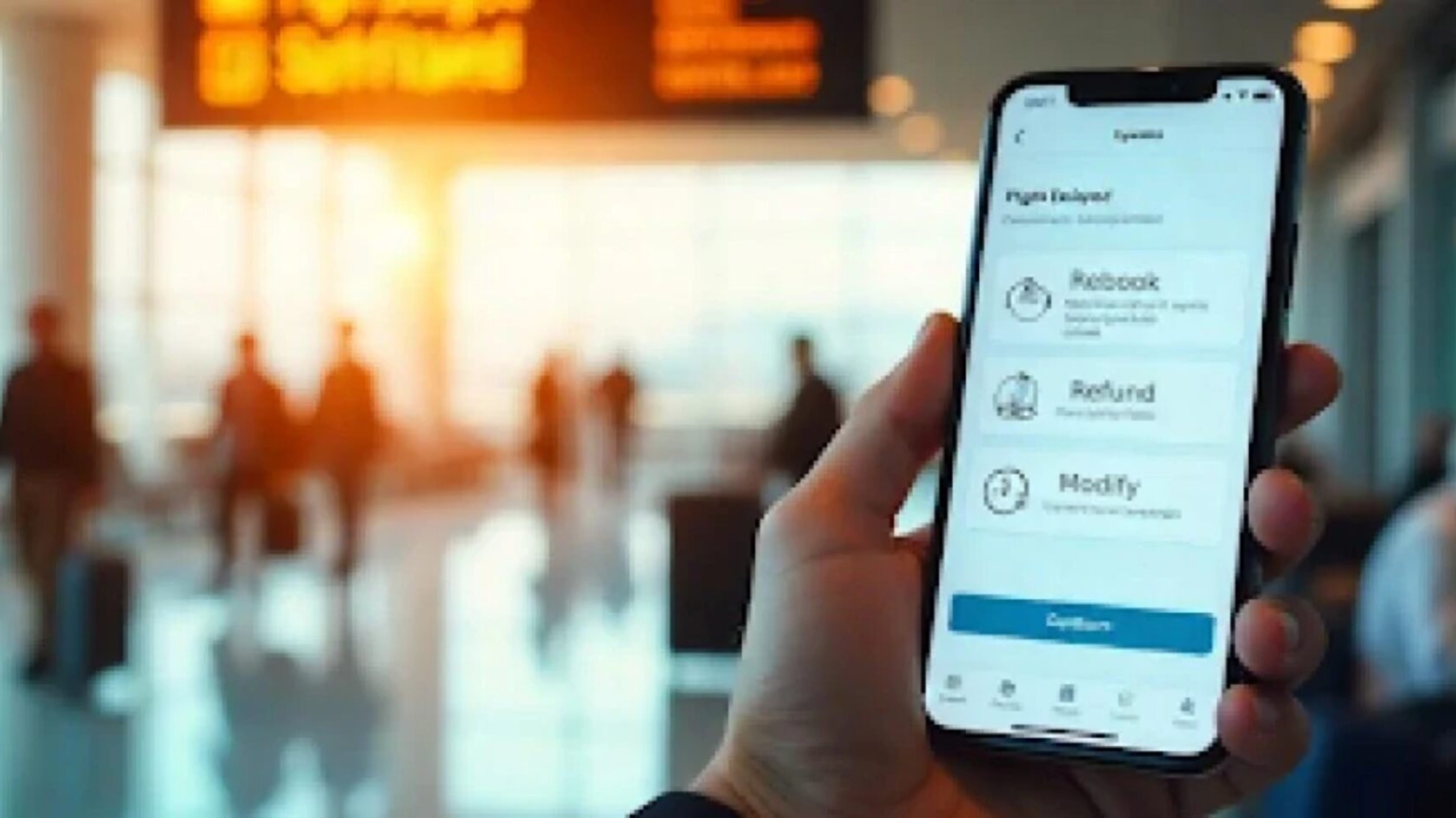 Airline self-service app automating rebooking, refunds, and modifications