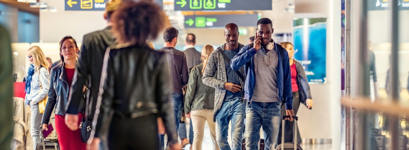 Passengers awaiting disrupted flights